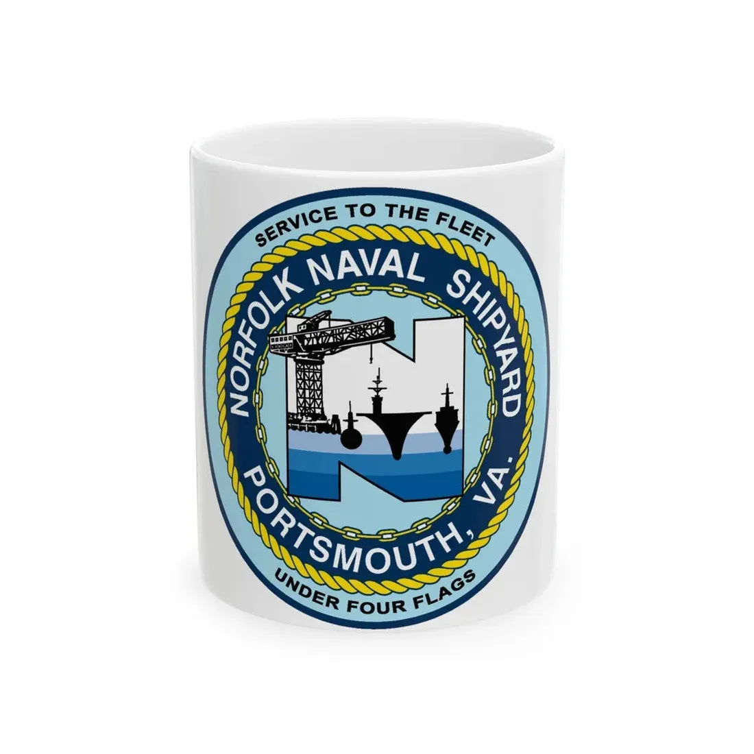 Norfolk Naval Shipyard Portsmouth VA (U.S. Navy) White Coffee Mug 11oz - Go Mug Yourself