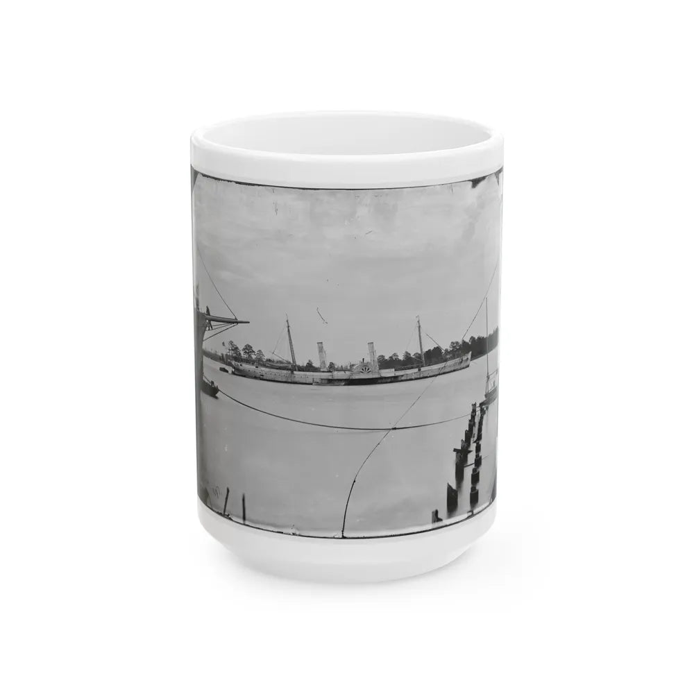 Norfolk, Va. Steamer U.S.S. Fort Donelson (Former Confederate Blockade Runner Robert E. Lee) (U.S. Civil War) White Coffee Mug-15oz-Go Mug Yourself