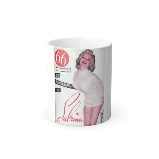 Norma Sykes #135 - 66 PHOTOGRAPHS OF Sabrina U.K. Pocket Mag. Front Cover as Page 1 & Back Cover (Vintage Female Icon) Color Changing Mug 11oz 11oz - Go Mug Yourself