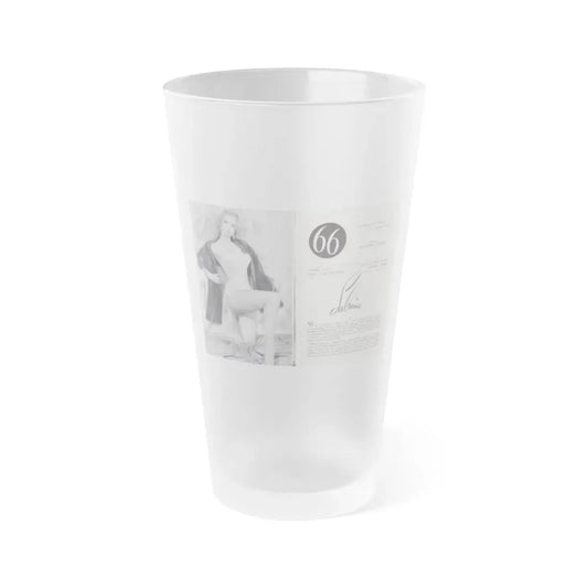 Norma Sykes #136 - 66 PHOTOGRAPHS OF Sabrina U.K. Pocket Mag. Front Cover Pages 2 & 3 (Vintage Female Icon) Frosted Pint Glass 16oz 16oz Frosted - Go Mug Yourself