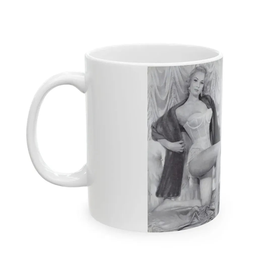 Norma Sykes #136 - 66 PHOTOGRAPHS OF Sabrina U.K. Pocket Mag. Front Cover Pages 2 & 3 (Vintage Female Icon) White Coffee Mug - Go Mug Yourself