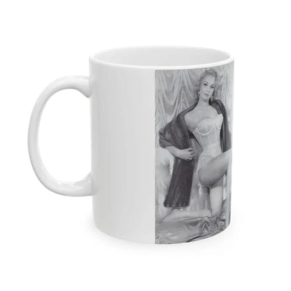 Norma Sykes #136 - 66 PHOTOGRAPHS OF Sabrina U.K. Pocket Mag. Front Cover Pages 2 & 3 (Vintage Female Icon) White Coffee Mug - Go Mug Yourself