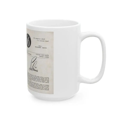 Norma Sykes #136 - 66 PHOTOGRAPHS OF Sabrina U.K. Pocket Mag. Front Cover Pages 2 & 3 (Vintage Female Icon) White Coffee Mug - Go Mug Yourself