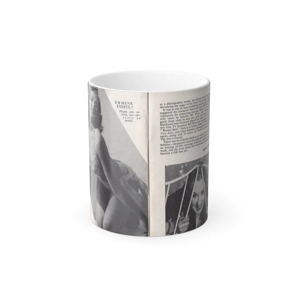 Norma Sykes #137 - 66 PHOTOGRAPHS OF Sabrina U.K. Pocket Mag. Pages 4 & 5 (Vintage Female Icons) Color Changing Mug 11oz-11oz-Go Mug Yourself