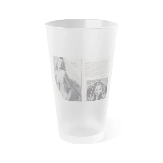 Norma Sykes #137 - 66 PHOTOGRAPHS OF Sabrina U.K. Pocket Mag. Pages 4 & 5 (Vintage Female Icon) Frosted Pint Glass 16oz 16oz Frosted - Go Mug Yourself