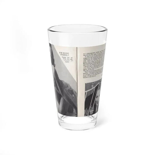 Norma Sykes #137 - 66 PHOTOGRAPHS OF Sabrina U.K. Pocket Mag. Pages 4 & 5 (Vintage Female Icon) Pint Glass 16oz 16oz - Go Mug Yourself