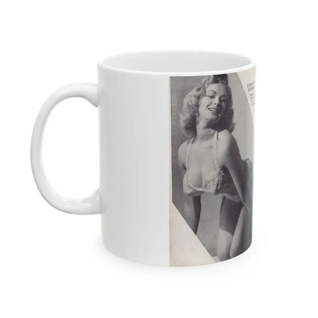 Norma Sykes #137 - 66 PHOTOGRAPHS OF Sabrina U.K. Pocket Mag. Pages 4 & 5 (Vintage Female Icon) White Coffee Mug - Go Mug Yourself