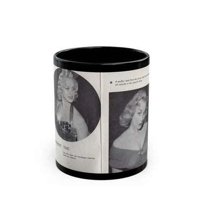 Norma Sykes #138 - 66 PHOTOGRAPHS OF Sabrina U.K. Pocket Mag. Pages 6 & 7 (Vintage Female Icon) Black Coffee Mug 11oz - Go Mug Yourself