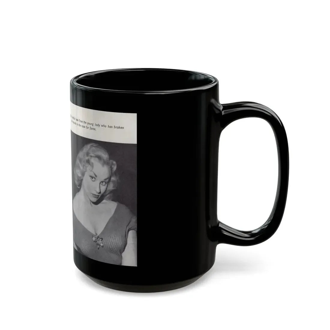 Norma Sykes #138 - 66 PHOTOGRAPHS OF Sabrina U.K. Pocket Mag. Pages 6 & 7 (Vintage Female Icon) Black Coffee Mug - Go Mug Yourself