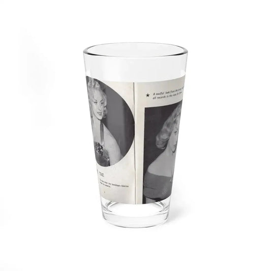 Norma Sykes #138 - 66 PHOTOGRAPHS OF Sabrina U.K. Pocket Mag. Pages 6 & 7 (Vintage Female Icon) Pint Glass 16oz 16oz - Go Mug Yourself