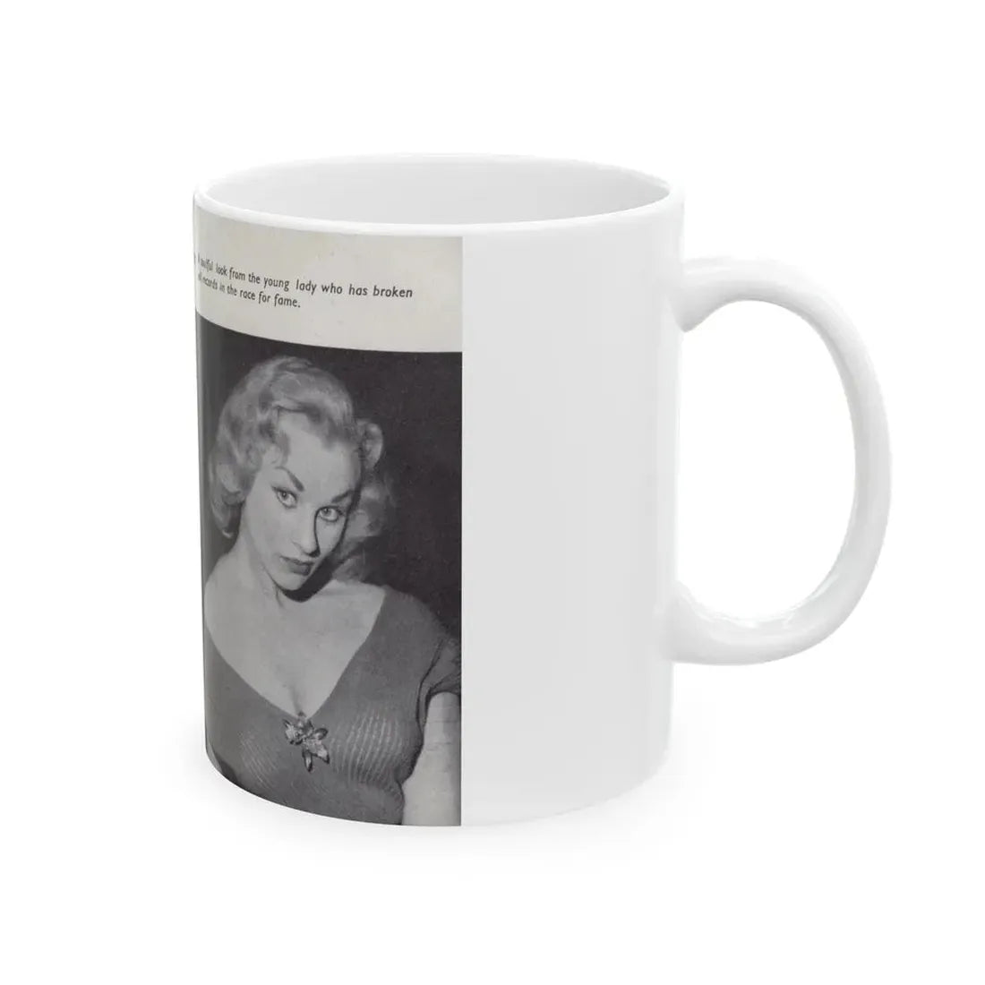 Norma Sykes #138 - 66 PHOTOGRAPHS OF Sabrina U.K. Pocket Mag. Pages 6 & 7 (Vintage Female Icon) White Coffee Mug - Go Mug Yourself