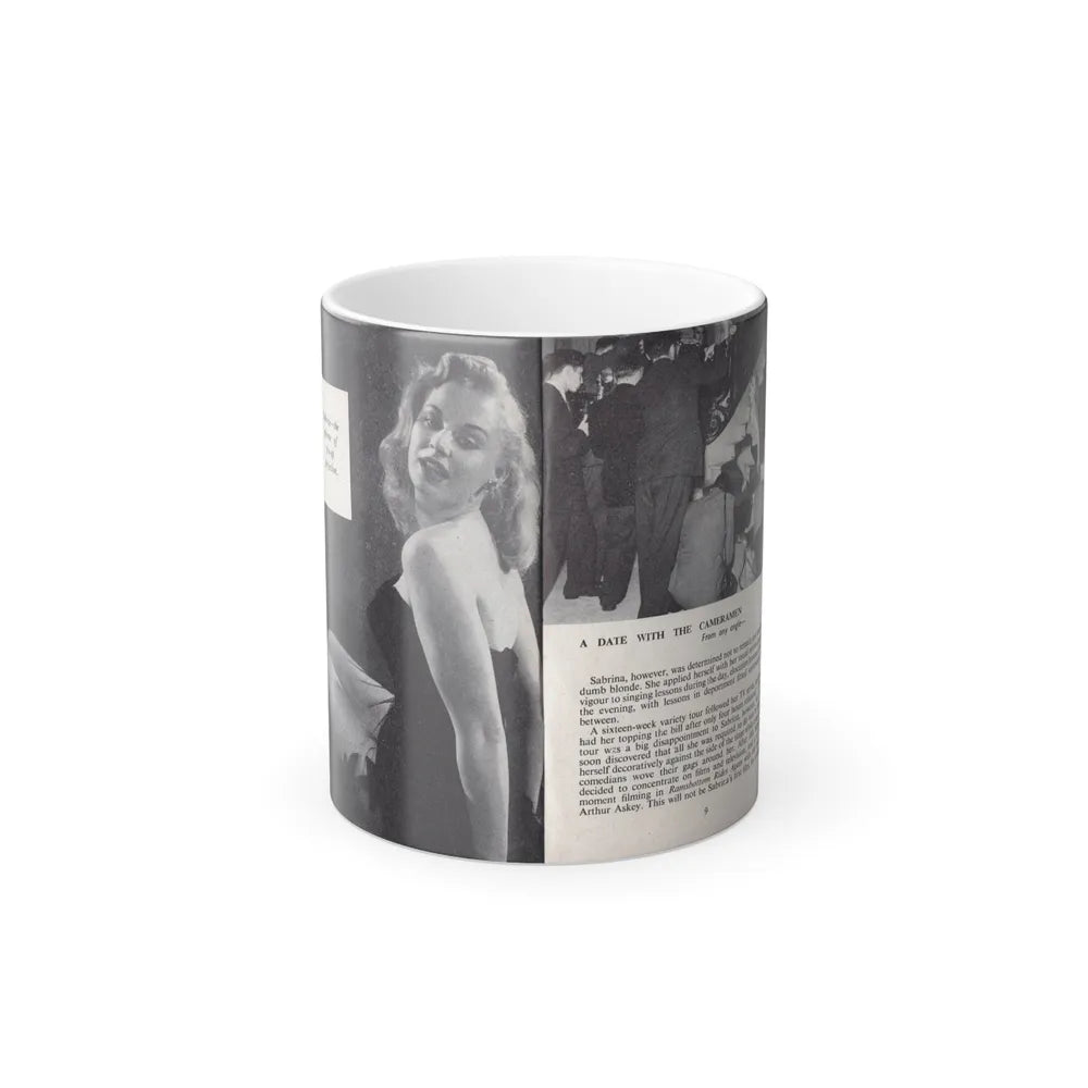 Norma Sykes #139 - 66 PHOTOGRAPHS OF Sabrina U.K. Pocket Mag. Pages 8 & 9 (Vintage Female Icons) Color Changing Mug 11oz-11oz-Go Mug Yourself