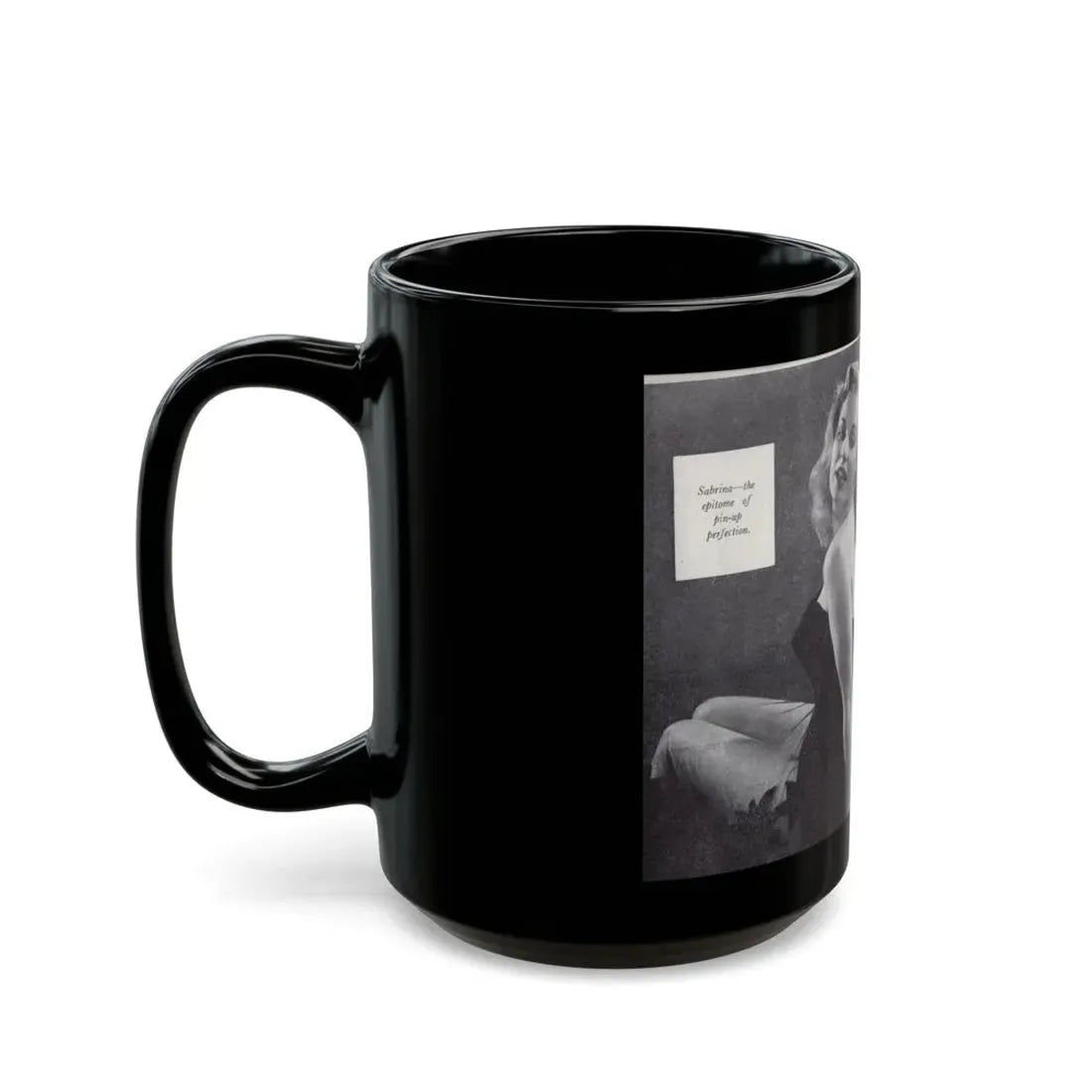 Norma Sykes #139 - 66 PHOTOGRAPHS OF Sabrina U.K. Pocket Mag. Pages 8 & 9 (Vintage Female Icon) Black Coffee Mug - Go Mug Yourself