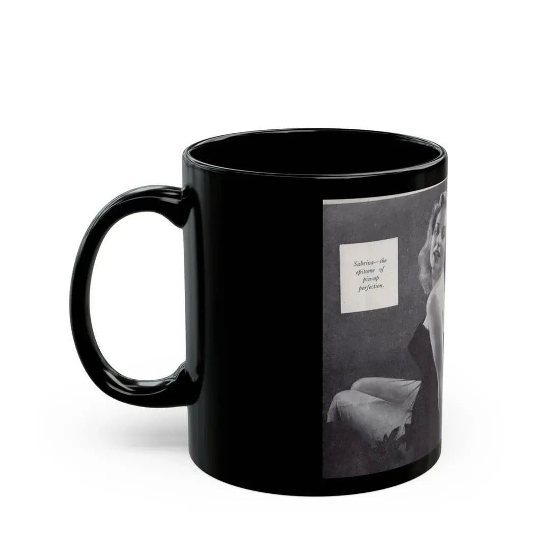 Norma Sykes #139 - 66 PHOTOGRAPHS OF Sabrina U.K. Pocket Mag. Pages 8 & 9 (Vintage Female Icon) Black Coffee Mug - Go Mug Yourself