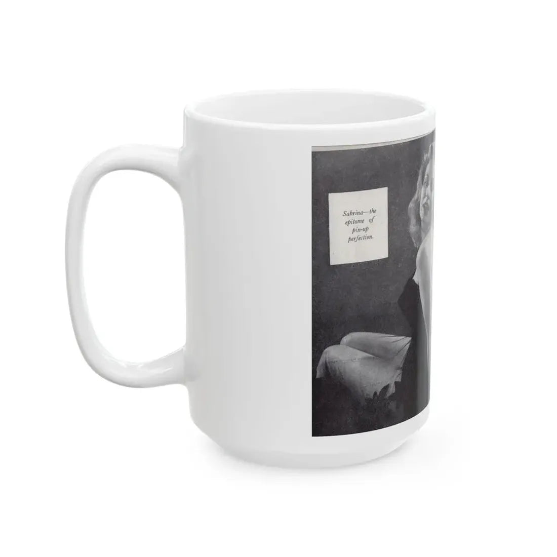 Norma Sykes #139 - 66 PHOTOGRAPHS OF Sabrina U.K. Pocket Mag. Pages 8 & 9 (Vintage Female Icon) White Coffee Mug - Go Mug Yourself