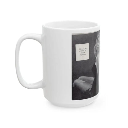 Norma Sykes #139 - 66 PHOTOGRAPHS OF Sabrina U.K. Pocket Mag. Pages 8 & 9 (Vintage Female Icon) White Coffee Mug - Go Mug Yourself
