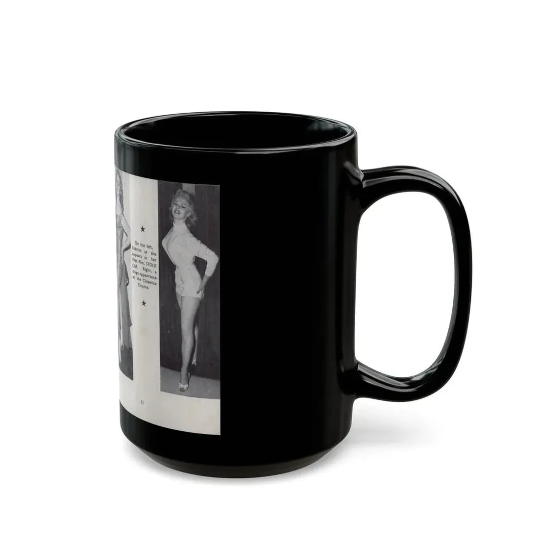 Norma Sykes #140 - 66 PHOTOGRAPHS OF Sabrina U.K. Pocket Mag. Pages 10 & 11 (Vintage Female Icon) Black Coffee Mug - Go Mug Yourself