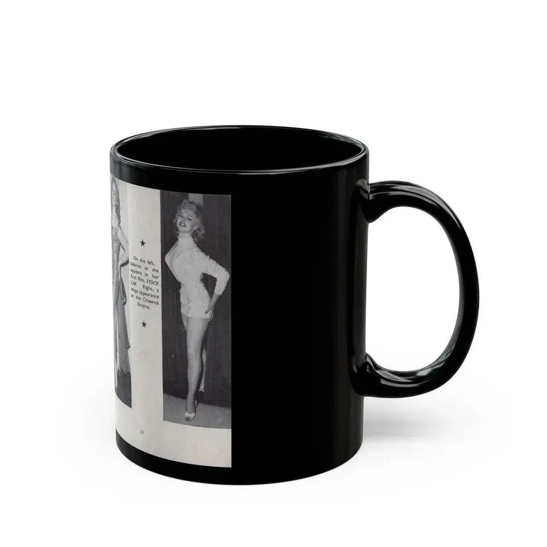 Norma Sykes #140 - 66 PHOTOGRAPHS OF Sabrina U.K. Pocket Mag. Pages 10 & 11 (Vintage Female Icon) Black Coffee Mug - Go Mug Yourself