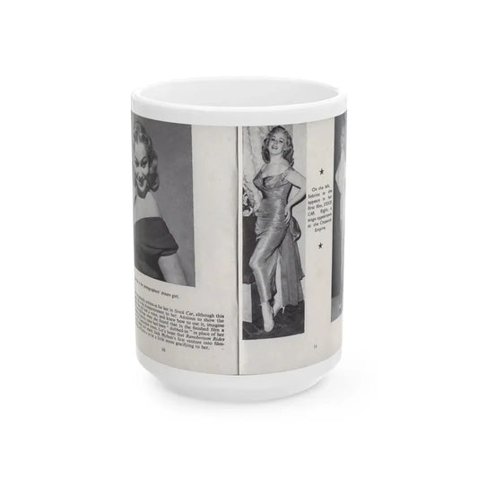Norma Sykes #140 - 66 PHOTOGRAPHS OF Sabrina U.K. Pocket Mag. Pages 10 & 11 (Vintage Female Icon) White Coffee Mug 15oz - Go Mug Yourself