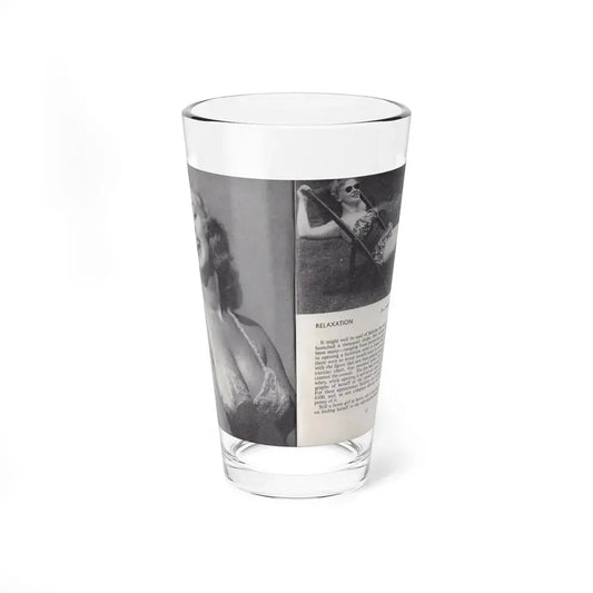 Norma Sykes #141 - 66 PHOTOGRAPHS OF Sabrina U.K. Pocket Mag. Pages 12 & 13 (Vintage Female Icon) Pint Glass 16oz 16oz - Go Mug Yourself