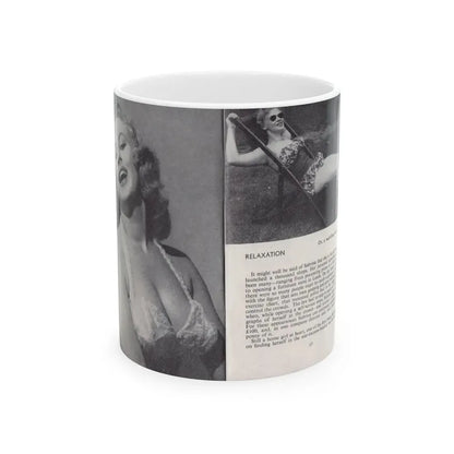 Norma Sykes #141 - 66 PHOTOGRAPHS OF Sabrina U.K. Pocket Mag. Pages 12 & 13 (Vintage Female Icon) White Coffee Mug 11oz - Go Mug Yourself