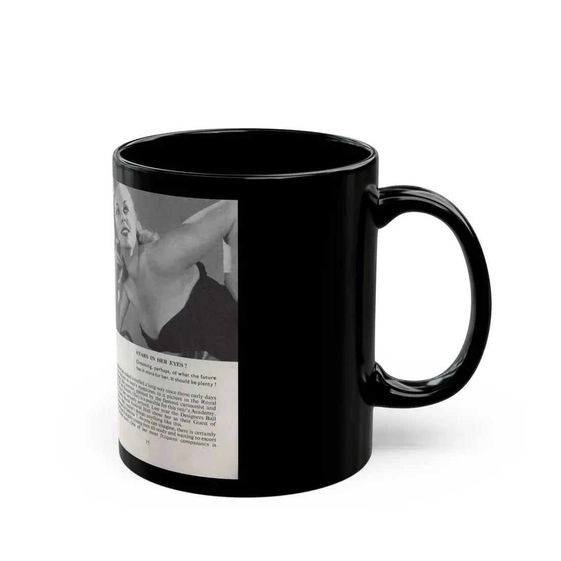 Norma Sykes #142 - 66 PHOTOGRAPHS OF Sabrina U.K. Pocket Mag. Pages 14 & 15 (Vintage Female Icon) Black Coffee Mug - Go Mug Yourself