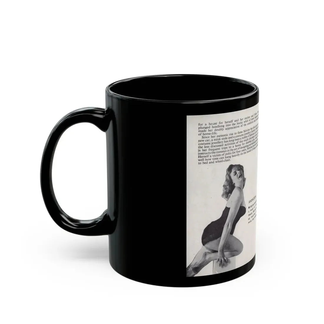 Norma Sykes #142 - 66 PHOTOGRAPHS OF Sabrina U.K. Pocket Mag. Pages 14 & 15 (Vintage Female Icon) Black Coffee Mug - Go Mug Yourself