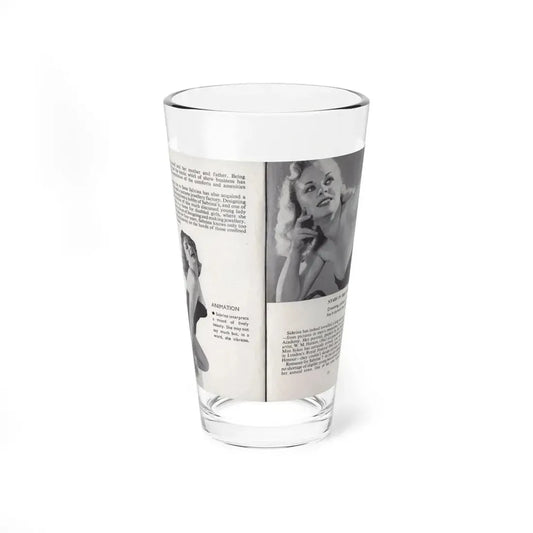 Norma Sykes #142 - 66 PHOTOGRAPHS OF Sabrina U.K. Pocket Mag. Pages 14 & 15 (Vintage Female Icon) Pint Glass 16oz 16oz - Go Mug Yourself