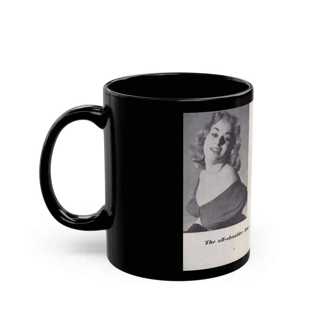 Norma Sykes #143 - 66 PHOTOGRAPHS OF Sabrina U.K. Pocket Mag. Pages 16 & 17 (Vintage Female Icon) Black Coffee Mug - Go Mug Yourself