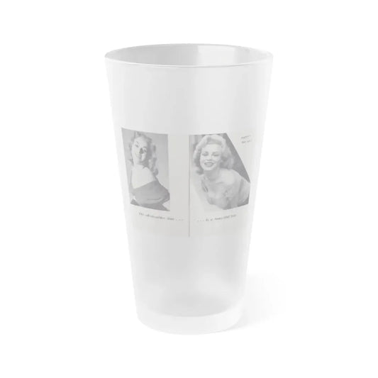 Norma Sykes #143 - 66 PHOTOGRAPHS OF Sabrina U.K. Pocket Mag. Pages 16 & 17 (Vintage Female Icon) Frosted Pint Glass 16oz 16oz Frosted - Go Mug Yourself