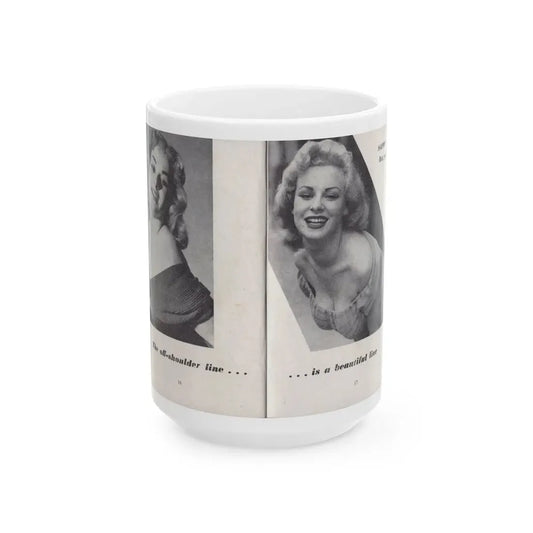 Norma Sykes #143 - 66 PHOTOGRAPHS OF Sabrina U.K. Pocket Mag. Pages 16 & 17 (Vintage Female Icon) White Coffee Mug 15oz - Go Mug Yourself