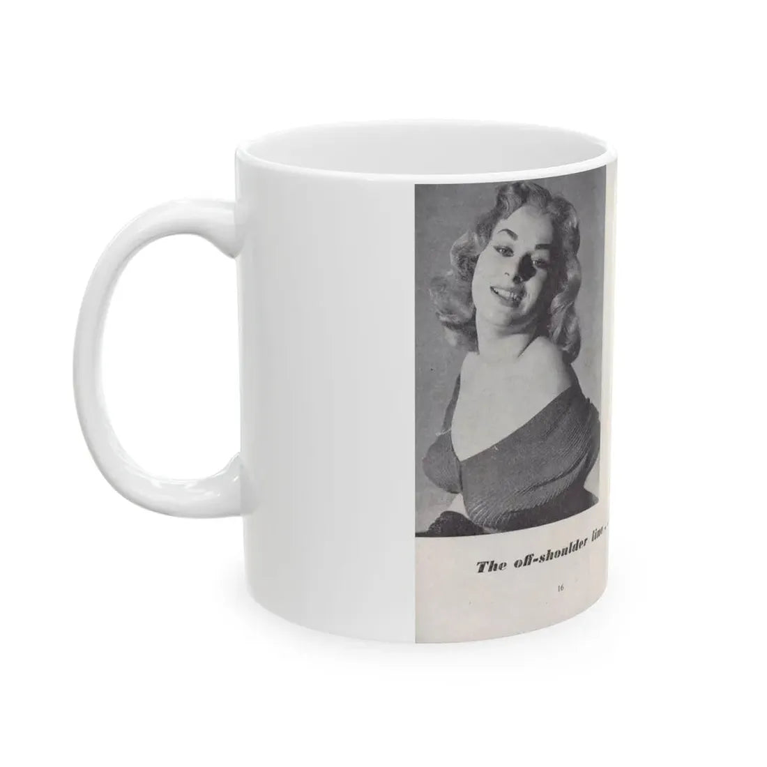 Norma Sykes #143 - 66 PHOTOGRAPHS OF Sabrina U.K. Pocket Mag. Pages 16 & 17 (Vintage Female Icon) White Coffee Mug - Go Mug Yourself