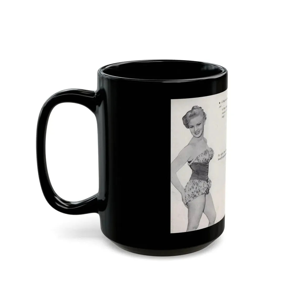 Norma Sykes #144 - 66 PHOTOGRAPHS OF Sabrina U.K. Pocket Mag. Pages 18 & 19 (Vintage Female Icon) Black Coffee Mug - Go Mug Yourself