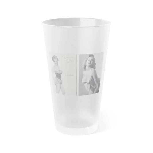 Norma Sykes #144 - 66 PHOTOGRAPHS OF Sabrina U.K. Pocket Mag. Pages 18 & 19 (Vintage Female Icon) Frosted Pint Glass 16oz 16oz Frosted - Go Mug Yourself