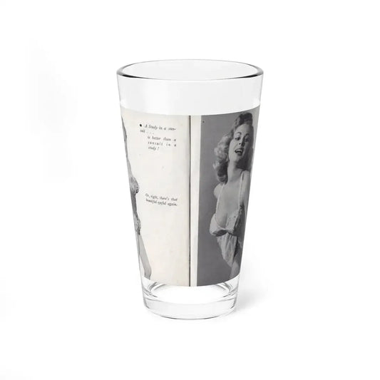 Norma Sykes #144 - 66 PHOTOGRAPHS OF Sabrina U.K. Pocket Mag. Pages 18 & 19 (Vintage Female Icon) Pint Glass 16oz 16oz - Go Mug Yourself
