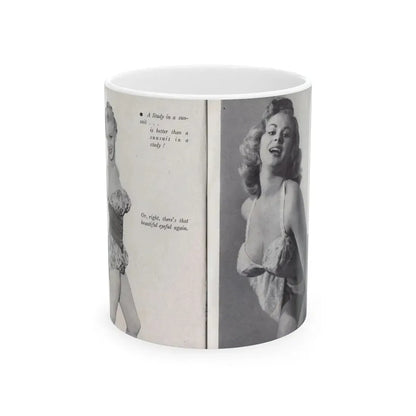 Norma Sykes #144 - 66 PHOTOGRAPHS OF Sabrina U.K. Pocket Mag. Pages 18 & 19 (Vintage Female Icon) White Coffee Mug 11oz - Go Mug Yourself