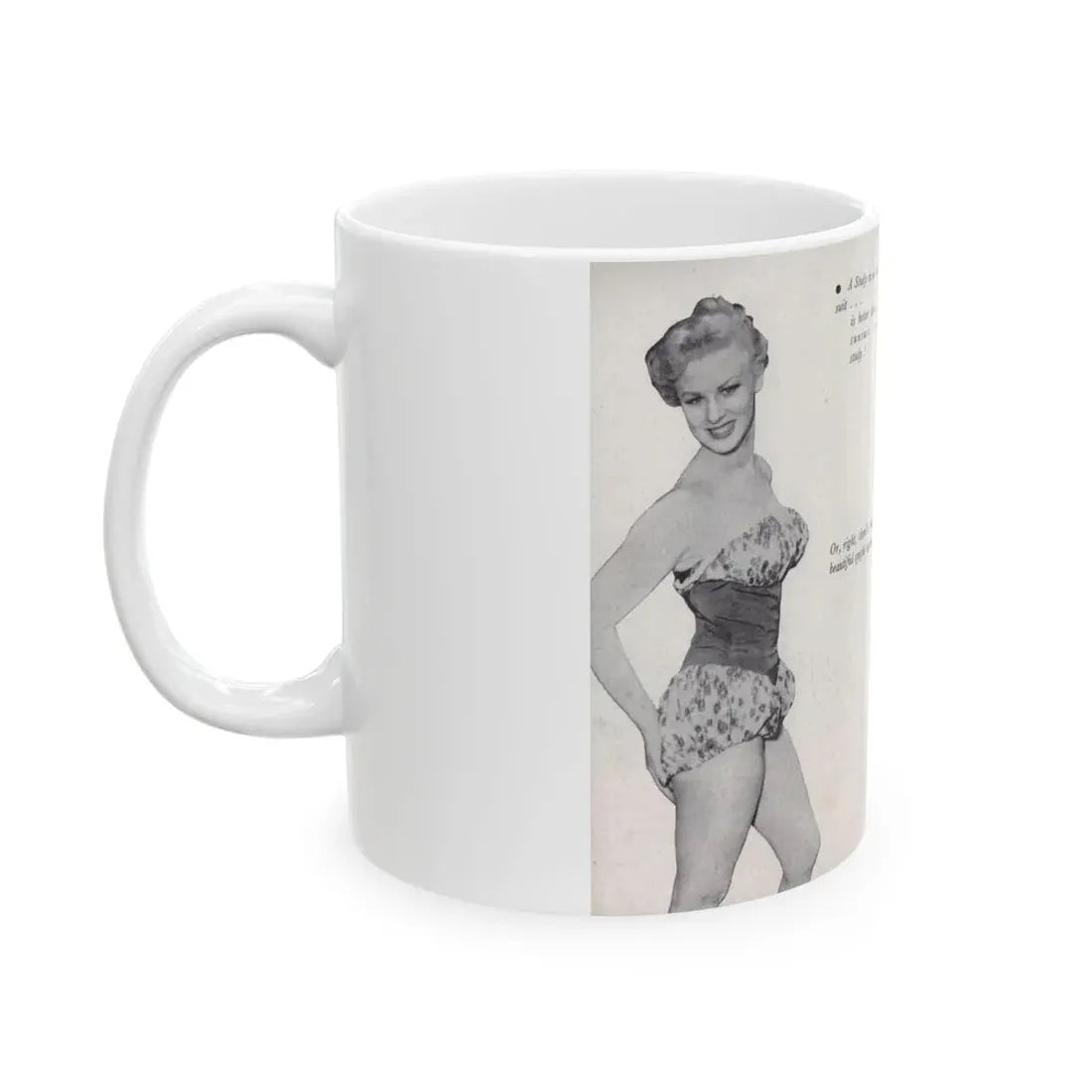 Norma Sykes #144 - 66 PHOTOGRAPHS OF Sabrina U.K. Pocket Mag. Pages 18 & 19 (Vintage Female Icon) White Coffee Mug - Go Mug Yourself