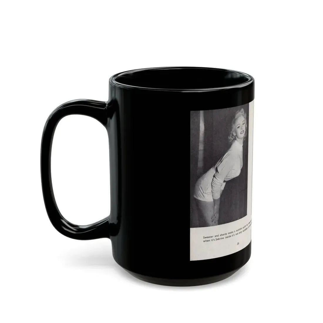Norma Sykes #145 - 66 PHOTOGRAPHS OF Sabrina U.K. Pocket Mag. Pages 20 & 21 (Vintage Female Icon) Black Coffee Mug - Go Mug Yourself