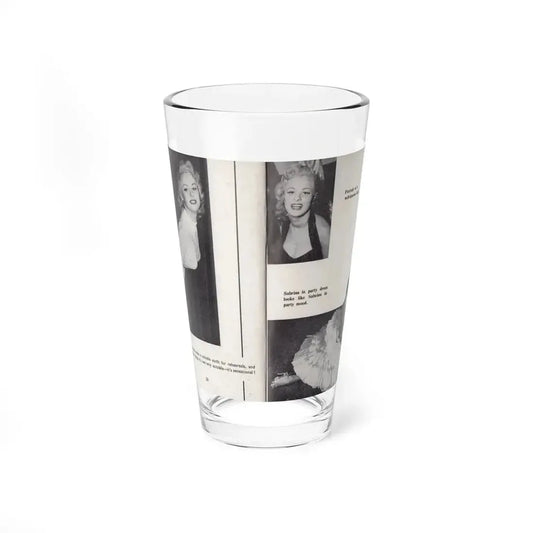 Norma Sykes #145 - 66 PHOTOGRAPHS OF Sabrina U.K. Pocket Mag. Pages 20 & 21 (Vintage Female Icon) Pint Glass 16oz 16oz - Go Mug Yourself