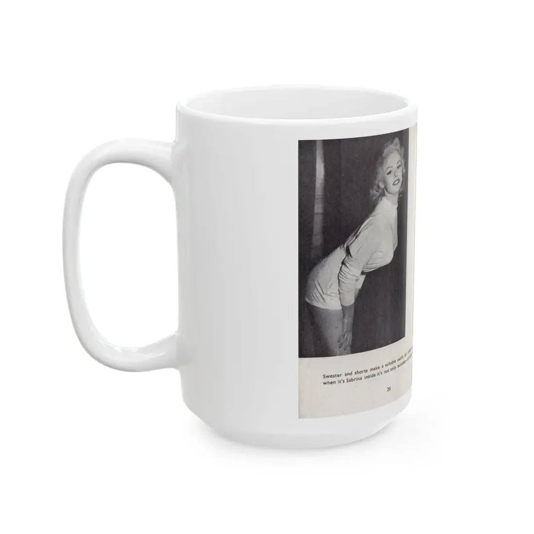 Norma Sykes #145 - 66 PHOTOGRAPHS OF Sabrina U.K. Pocket Mag. Pages 20 & 21 (Vintage Female Icon) White Coffee Mug - Go Mug Yourself