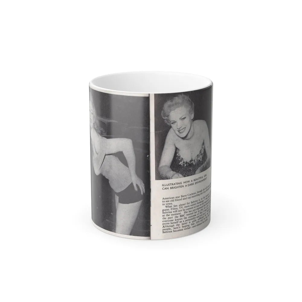 Norma Sykes #147 - 66 PHOTOGRAPHS OF Sabrina U.K. Pocket Mag. Pages 24 & 25 (Vintage Female Icons) Color Changing Mug 11oz-11oz-Go Mug Yourself