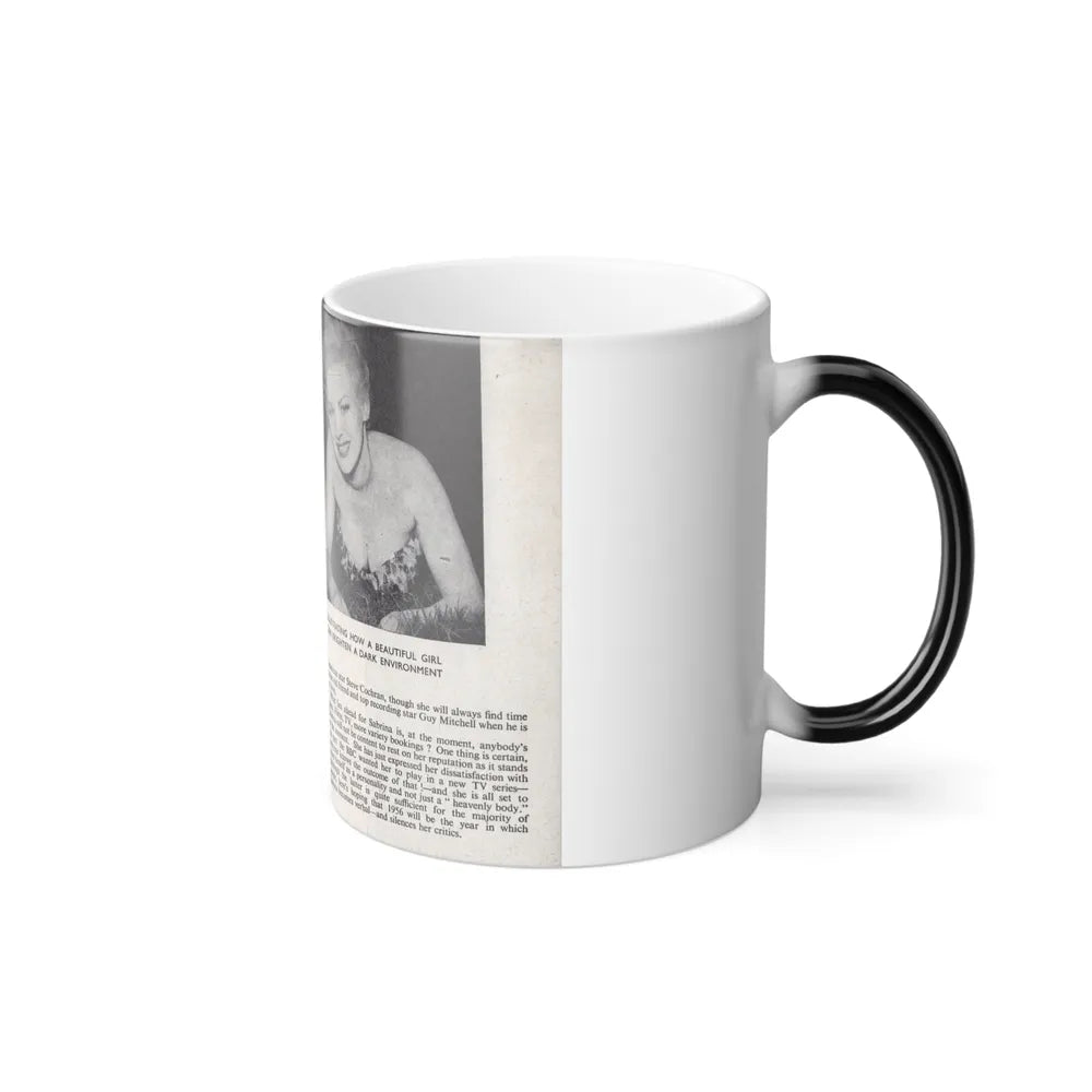 Norma Sykes #147 - 66 PHOTOGRAPHS OF Sabrina U.K. Pocket Mag. Pages 24 & 25 (Vintage Female Icons) Color Changing Mug 11oz-Go Mug Yourself
