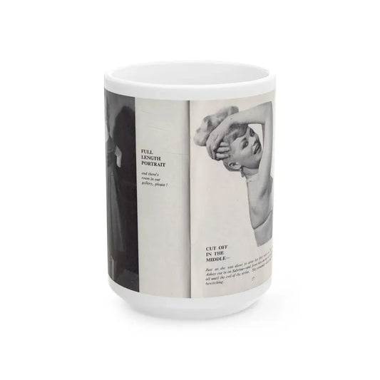 Norma Sykes #148 - 66 PHOTOGRAPHS OF Sabrina U.K. Pocket Mag. Pages 26 & 27 (Vintage Female Icon) White Coffee Mug 15oz - Go Mug Yourself