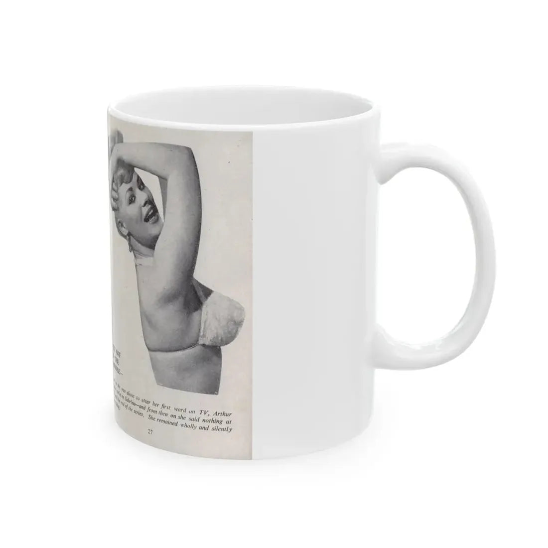 Norma Sykes #148 - 66 PHOTOGRAPHS OF Sabrina U.K. Pocket Mag. Pages 26 & 27 (Vintage Female Icon) White Coffee Mug - Go Mug Yourself