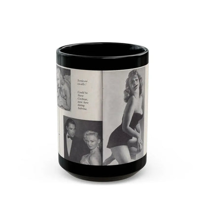 Norma Sykes #149 - 66 PHOTOGRAPHS OF Sabrina U.K. Pocket Mag. Pages 28 & 29 (Vintage Female Icon) Black Coffee Mug 15oz - Go Mug Yourself