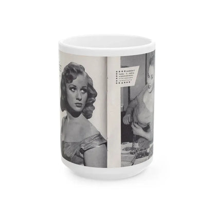 Norma Sykes #150 - 66 PHOTOGRAPHS OF Sabrina U.K. Pocket Mag. Pages 30 & 31 (Vintage Female Icon) White Coffee Mug 15oz - Go Mug Yourself