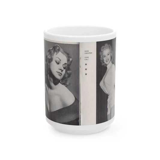 Norma Sykes #151 - 66 PHOTOGRAPHS OF Sabrina U.K. Pocket Mag. Pages 32 & 33 (Vintage Female Icon) White Coffee Mug 15oz - Go Mug Yourself