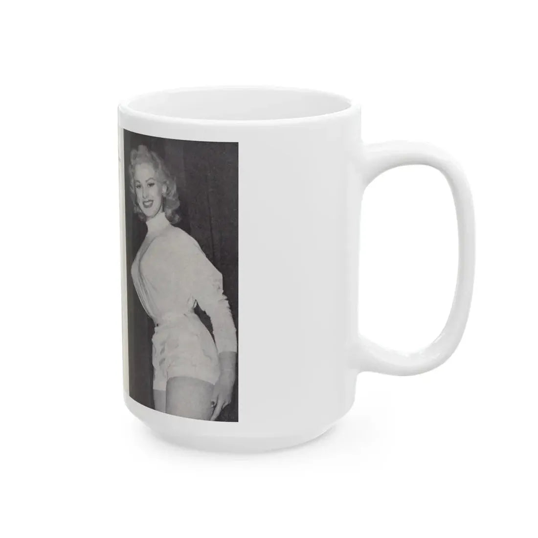 Norma Sykes #151 - 66 PHOTOGRAPHS OF Sabrina U.K. Pocket Mag. Pages 32 & 33 (Vintage Female Icon) White Coffee Mug - Go Mug Yourself