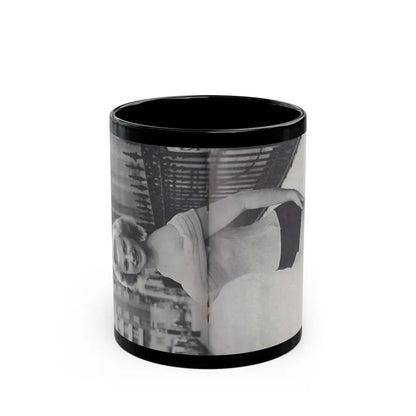 Norma Sykes #152 - 66 PHOTOGRAPHS OF Sabrina U.K. Pocket Mag. Pages 34 & 35 (Vintage Female Icon) Black Coffee Mug 11oz - Go Mug Yourself