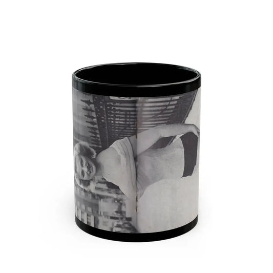 Norma Sykes #152 - 66 PHOTOGRAPHS OF Sabrina U.K. Pocket Mag. Pages 34 & 35 (Vintage Female Icon) Black Coffee Mug 11oz - Go Mug Yourself